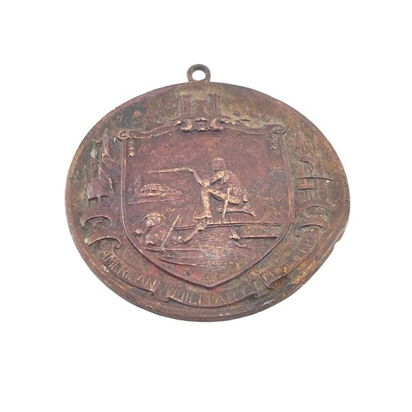 Antique American Military Engineers Medallion Circa 1920 Bronze Handmade Found A - Picture 1 of 6